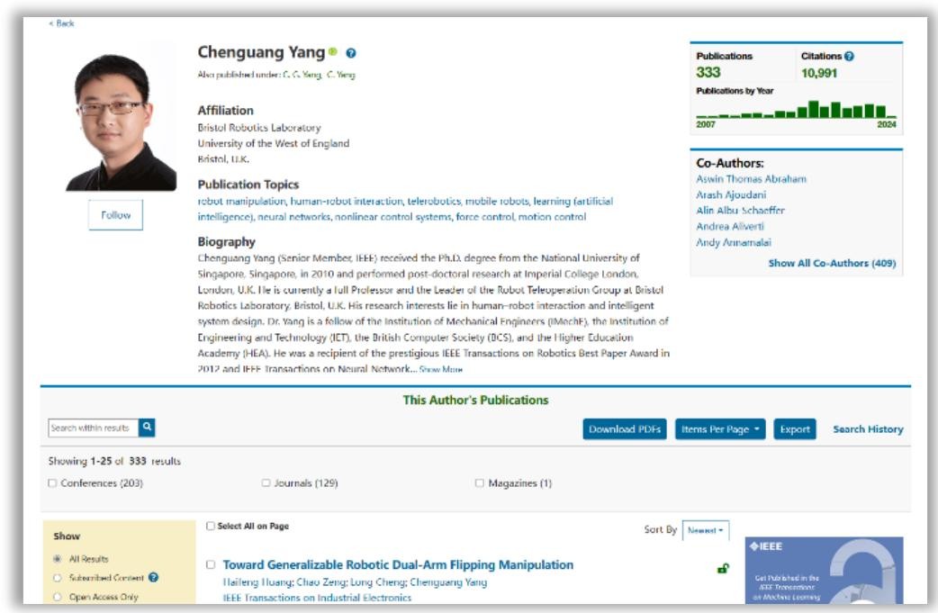 Author Details Page