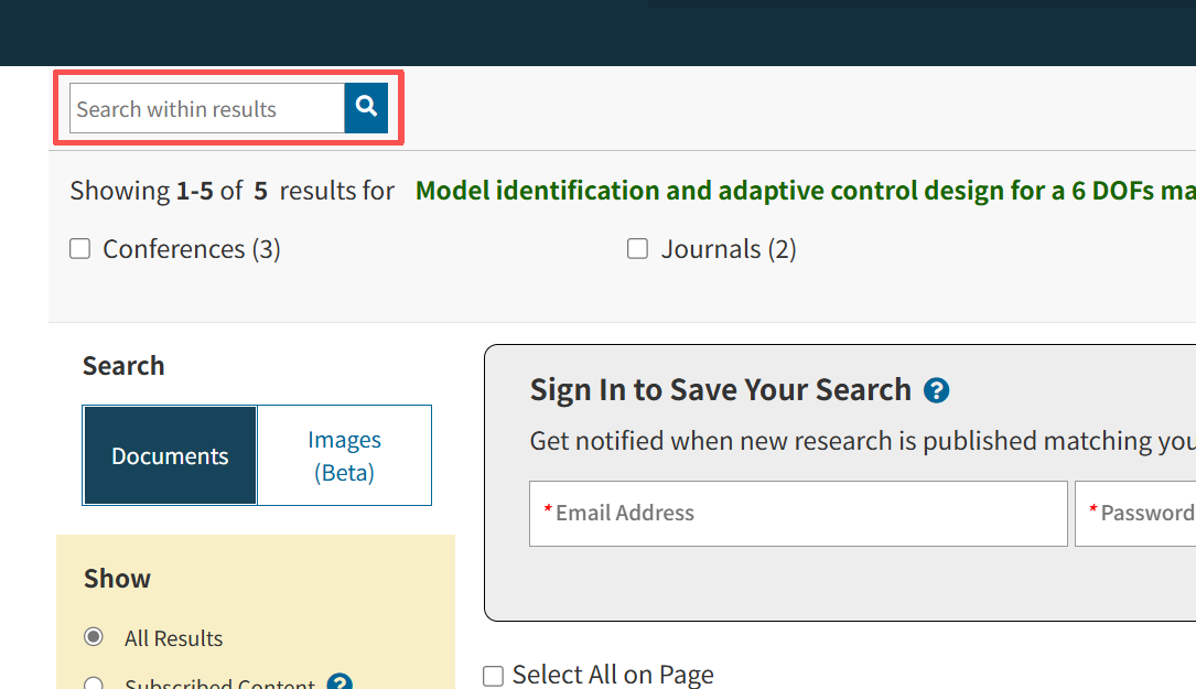 Secondary Search